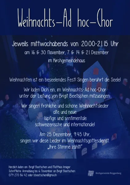 Weihnachts Adhoc Chor 2022 (Foto: Corina Beetschen)